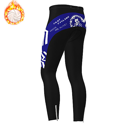 

21Grams Men's Cycling Tights Cycling Pants Winter Fleece Polyester Bike Tights Padded Shorts / Chamois Pants Fleece Lining Breathable 3D Pad Sports White / Yellow / Blue Mountain Bike MTB Road Bike