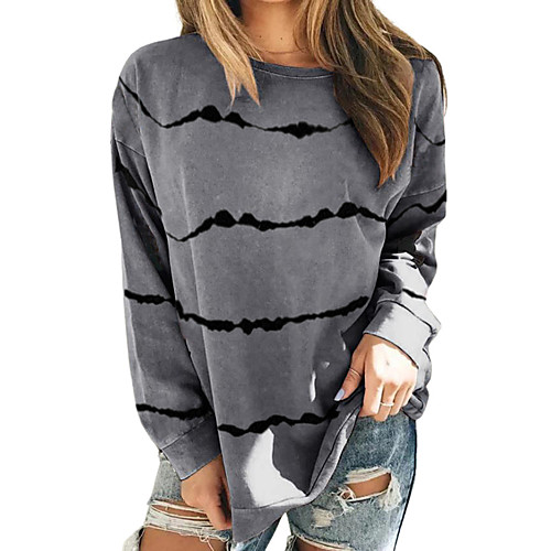

Women's Pullover Sweatshirt Tie Dye Daily Casual Hoodies Sweatshirts White Purple Blushing Pink