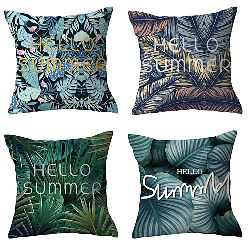 

Cushion Cover 4PCS Linen Soft Decorative Square Throw Pillow Cover Cushion Case Pillowcase for Sofa Bedroom 45 x 45 cm (18 x 18 Inch) Superior Quality Machine Washable