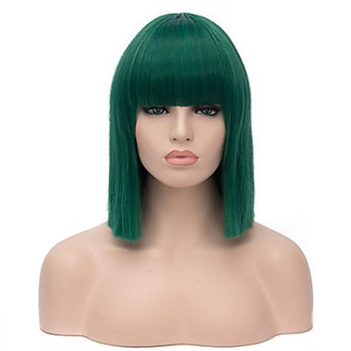 

Synthetic Wig Hathaway Middle Part Wig Medium Length Green Natural Straight Hair Holiday Wig Cosplay Wig Synthetic Hair 12 inch Women Synthetic Sexy Lady Hairstyle