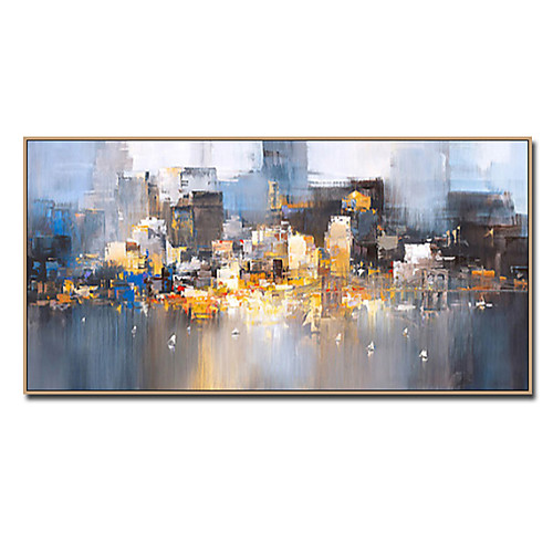 

Large Size Hand Painted Abstract City Landscape Oil Paintings On Canvas Modern Art Wall Picture For Home Decoration No Framed