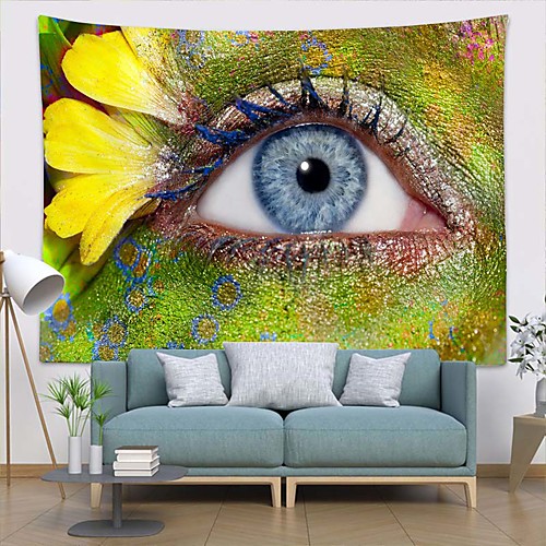 

Wall Tapestry Art Decor Blanket Curtain Picnic Tablecloth Hanging Home Bedroom Living Room Dorm Decoration Polyester Modern Green Skin Eyes