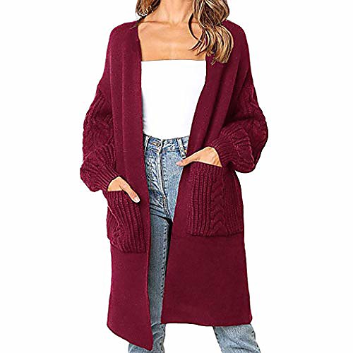 

cardigans for women long sleeve womens color block striped draped kimono cardigan with pockets long sleeve open front casual knit sweaters coat red