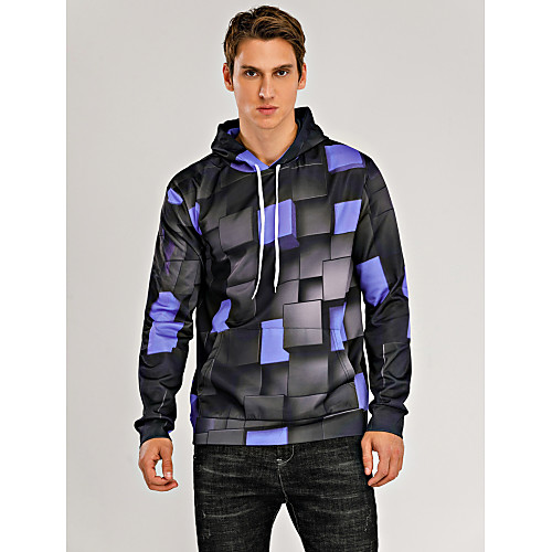 

Men's Hoodie 3D Hooded Basic Hoodies Sweatshirts Blue Purple Red