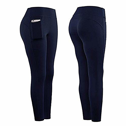 

women stretch yoga leggings fitness running gym sports pockets active pants black