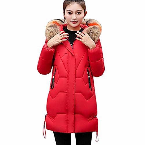 

lelili women winter warm long thick coat long sleeve faux fur hood zip up button down overcoat parka with pockets