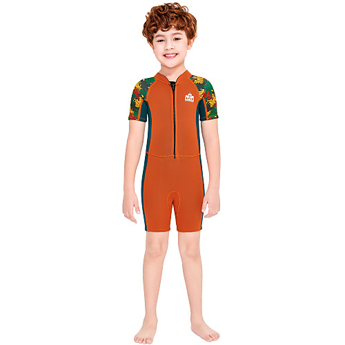 

Boys' Shorty Wetsuit 2.5mm SCR Neoprene Diving Suit Windproof Quick Dry Short Sleeve Front Zip Patchwork Summer / Kids