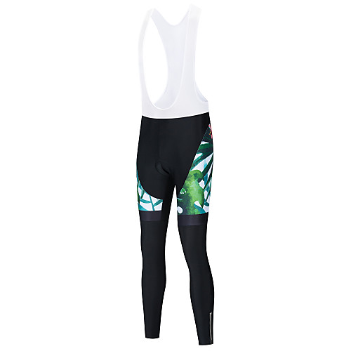 

21Grams Women's Cycling Tights Cycling Bib Tights Bike Tights Bib Tights Padded Shorts / Chamois Breathable Quick Dry Sports Floral Botanical Black / Green / BlackWhite Mountain Bike MTB Road Bike