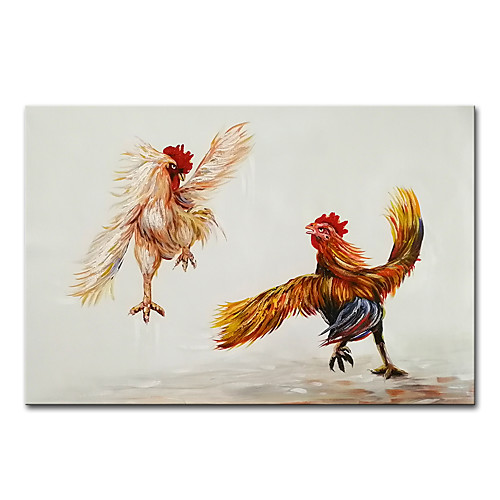 

Mintura Original Large Size Hand Painted Abstract Zodiac Chicken Animal Oil Painting on Canvas Modern Wall Art Pictures For Home Decoration No Framed