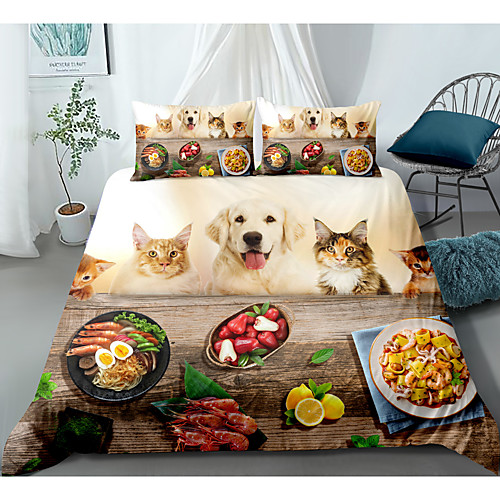 

Cartoon Animal 3D Bedding Cat and Dog Duvet Cover Set Cute Puppy for Boys Girls Bedding Sets Polyester 2/3 Piece