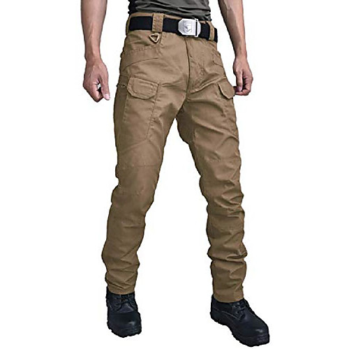 

mens outdoor tactical cargo work trousers lightweight teflon ripstop military pants for hiking brown 36