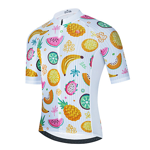 

21Grams Men's Short Sleeve Cycling Jersey White Fruit Bike Jersey Top Mountain Bike MTB Road Bike Cycling Breathable Quick Dry Sports Clothing Apparel / Stretchy / Athletic