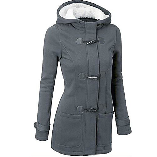 

fashion women windbreaker outwear warm wool slim long sleeve coat jacket (l, dark grey)