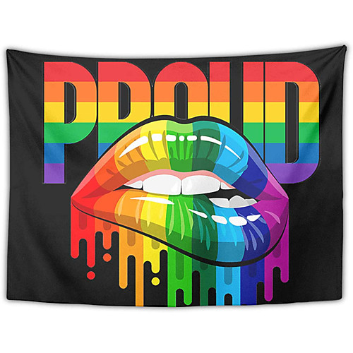 

Wall Tapestry Art Decor Blanket Curtain Picnic Tablecloth Hanging Home Bedroom Living Room Dorm Decoration Polyester Colorful Lips Pattern