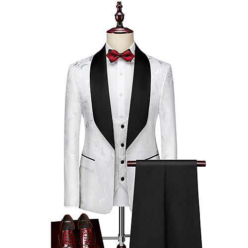 

Tuxedos Standard Fit Shawl Collar Single Breasted One-button Polyester Solid Colored