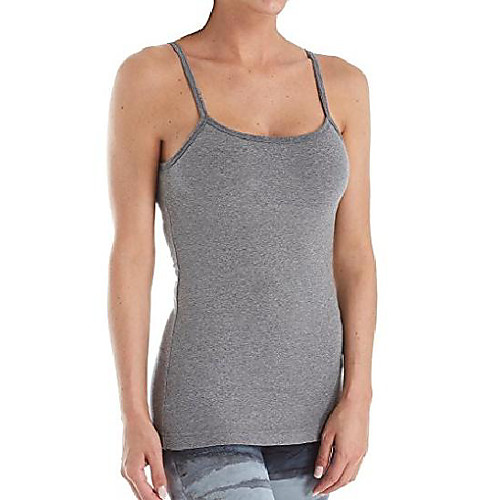 

women's long sports bra tank 586 m charcoal heather gray