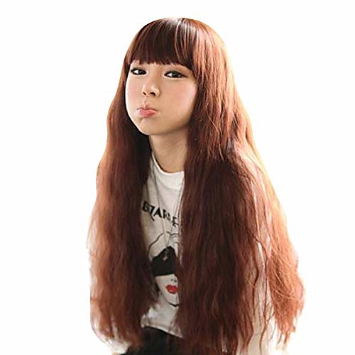 

-new fashion fluffy long curly full wig as real hair (wine red)