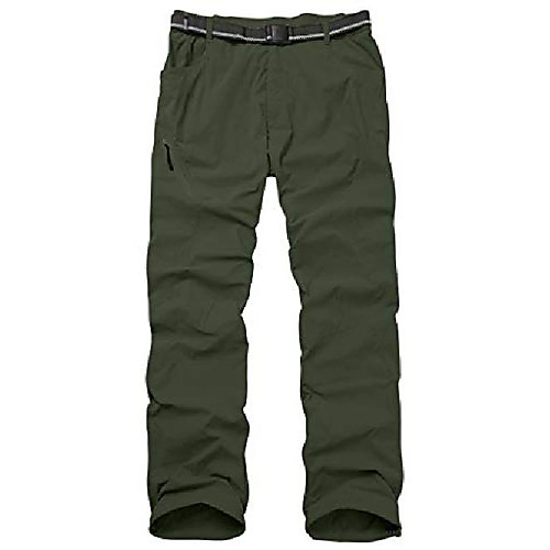 

men's outdoor quick dry hiking pants waterproof climbing camping pants lightweight,army green,29