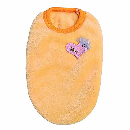 

pet puppy dog soft shirt vest clothing,winter cold weather warm cute coral velvet coats for small teacup dogs (yellow, xxxs)