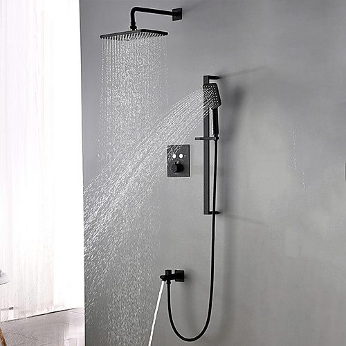 

Shower System / Rainfall Shower Head System Set - Handshower Included Rainfall Shower Contemporary Concealed Ceramic Valve Bath Shower Mixer Taps