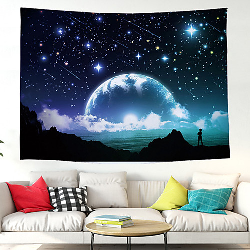

Wall Tapestry Art Decor Blanket Curtain Picnic Tablecloth Hanging Home Bedroom Living Room Dorm Decoration Polyester Starry Fantasy Planet Pattern