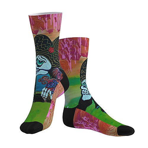 

Crew Socks Compression Socks Calf Socks Athletic Sports Socks Cycling Socks Women's Men's Bike / Cycling Lightweight Breathable Anatomic Design 1 Pair Graphic Skull Cotton Green S M L / Stretchy