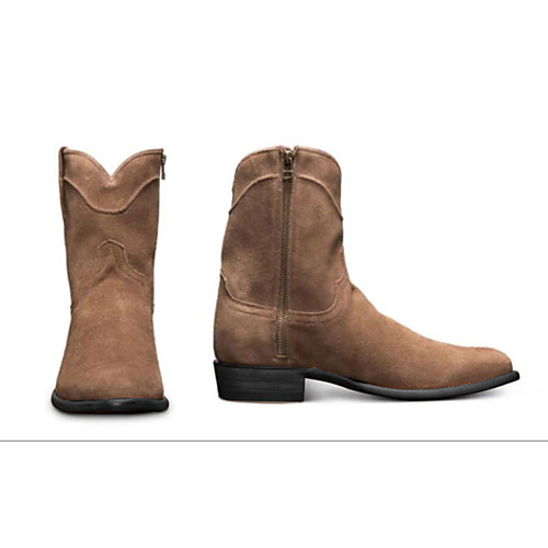 

Men's Boots Cowboy Western Boots Work Boots Casual Daily PU Almond Coffee Fall Winter