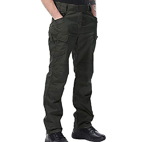 

men's hiking tactical pants, durable lightweight outdoor work military cargo hiking pants with zipper pockets z025 dark green