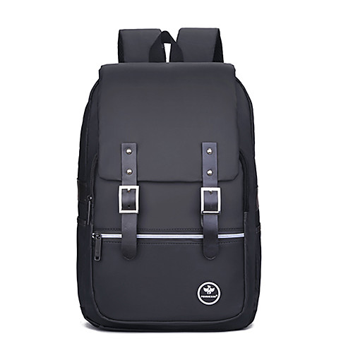 

Unisex Nylon Special Material School Bag Commuter Backpack Large Capacity Waterproof Buttons Solid Color Sports & Outdoor Daily Backpack Black Blue Green Brown Gray