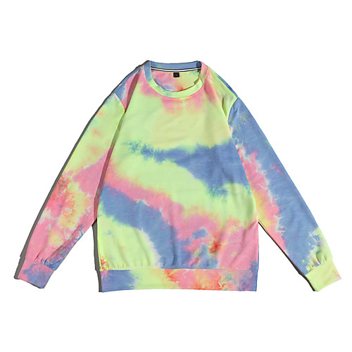 

Women's Sweatshirt Pullover Tie Dye Crew Neck Color Block Sport Athleisure Sweatshirt Top Long Sleeve Thermal Breathable Warm Soft Comfortable Everyday Use Casual Daily Outdoor / Winter