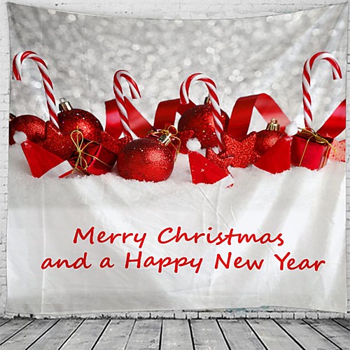 

Christmas Santa Claus Holiday Party Wall Tapestry Art Decor Blanket Curtain Picnic Tablecloth Hanging Home Bedroom Living Room Dorm Decoration Cane Gift