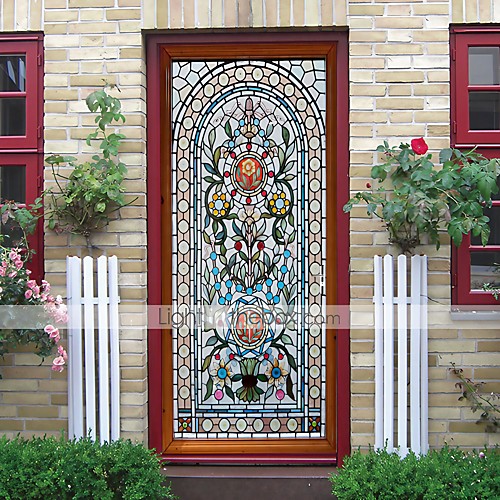 

Creative Moroccan Imitation Glass Door Stickers Living Room Diy Decoration Home Waterproof Wall Stickers