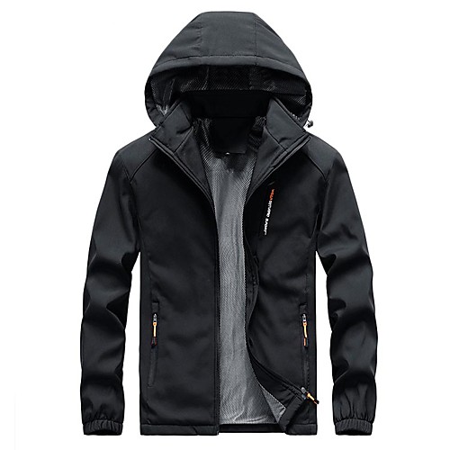 

Men's Hoodie Jacket Hiking Jacket Hiking Windbreaker Winter Outdoor Solid Color Windproof Breathable Warm Front Zipper Jacket Winter Jacket Single Slider Camping / Hiking Hunting Ski / Snowboard