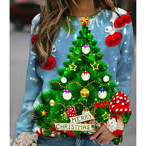 

Women's Pullover Sweatshirt Graphic Ugly Christmas Christmas Daily Basic Christmas Hoodies Sweatshirts Black Blue Gold