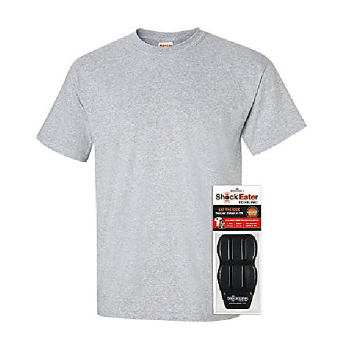 

men's recoil shooting shirt with recoil pad, sport grey, x-large, right handed