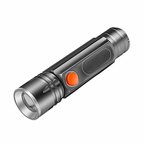 

outdoor camping led strong light rechargeable outdoor super bright long-range portable flashlight (color : silver)