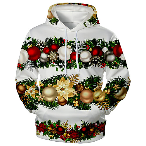 

Men's Pullover Hoodie Sweatshirt Print Graphic 3D Front Pocket Christmas Daily 3D Print 3D Print Christmas Hoodies Sweatshirts Green