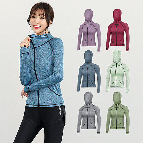 

Women's Long Sleeve Running Track Jacket Full Zip Outerwear Coat Top Athletic Athleisure Winter Elastane Thermal Warm Breathable Quick Dry Fitness Gym Workout Running Jogging Training Sportswear