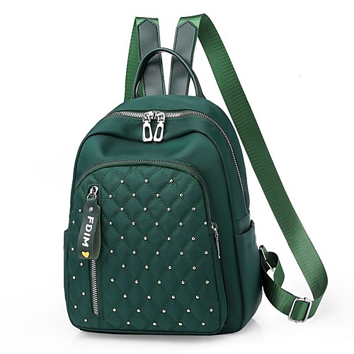 

Women's Unisex Leather PU School Bag Commuter Backpack Large Capacity Waterproof Zipper Solid Color Sports & Outdoor Daily White Black Green