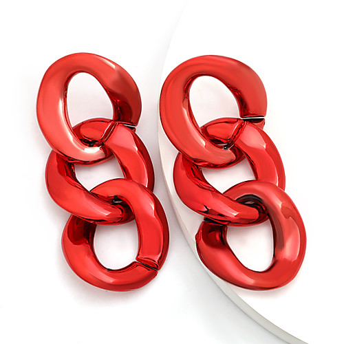 

Women's Hoop Earrings Twisted Weave Vintage Classic Earrings Jewelry Red / Gold / Silver For Christmas Prom 1 Pair