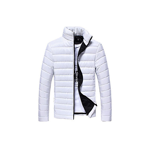 

men's stand collar coat thick coat for fall and winter, men stand zipper warm winter thick coat jacket blue