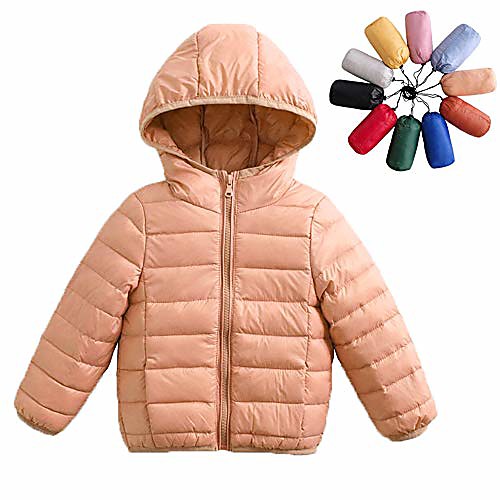 

kid down jacket girls winter lightweight puffer jacket packable hoodie outwear