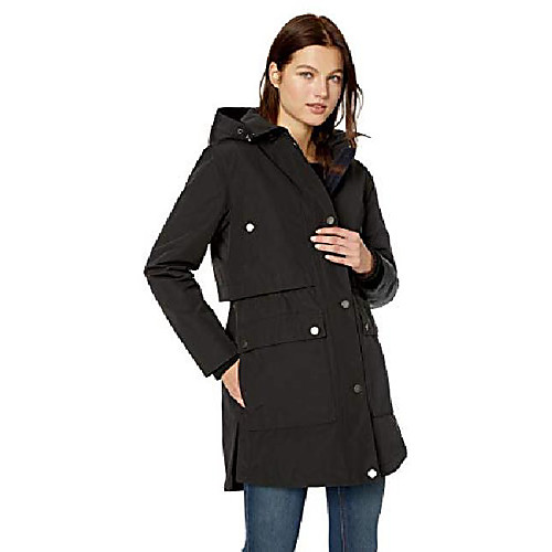 

women's la conner harbor cloth anorak jacket, black, small