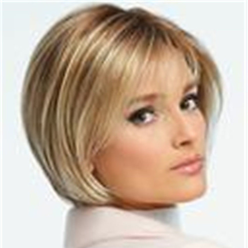 

Synthetic Wig Straight With Bangs Wig Blonde Short Blonde Synthetic Hair Women's Fashionable Design Classic Exquisite Blonde