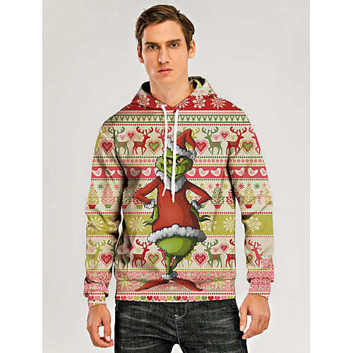 

Men's Pullover Hoodie Sweatshirt Graphic 3D Ugly Christmas Daily 3D Print Christmas Hoodies Sweatshirts Blushing Pink
