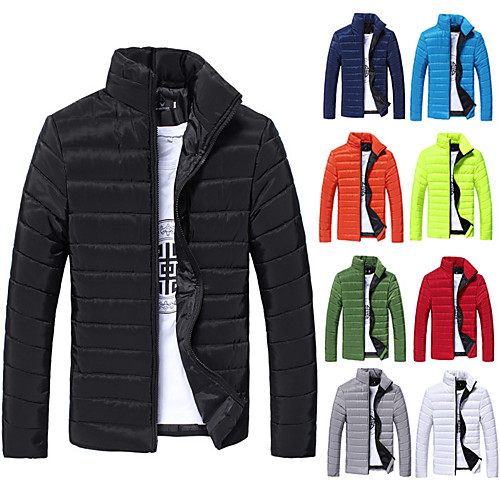 

Men's Long Sleeve Sports Puffer Jacket Outdoor Down Jacket Full Zip Outerwear Coat Top Casual Athleisure Winter Thermal Warm Breathable Soft Fitness Running Jogging Training Warm-Up Sportswear Solid