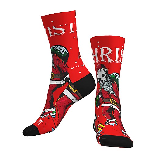 

Crew Socks Compression Socks Calf Socks Athletic Sports Socks Cycling Socks Women's Men's Bike / Cycling Breathable Soft Comfortable 1 Pair Graphic Christmas Santa Claus Cotton Red S M L / Stretchy