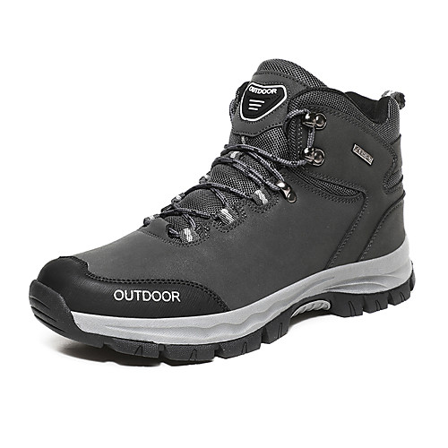 

Men's Trainers Athletic Shoes Casual Outdoor Hiking Shoes Walking Shoes Faux Leather Non-slipping Wear Proof Black Gray Fall Spring