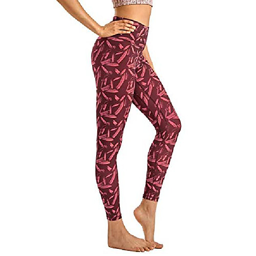 

women& #39;s 7/8 high waisted yoga pants workout leggings naked feeling i-25 inches leafy multi3 medium