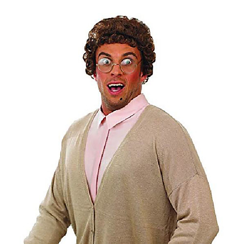 

adult brown granny wig mens ladies tv character hair costume accessory